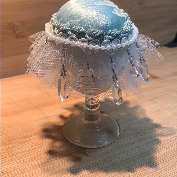 Shabby Chic Wine Glass Pincushion - Picture 2 of 6